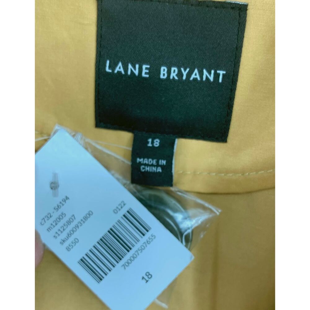 NWT Lane Bryant Sz 18 Golden Tan Short Trench Coat Belted Double Breasted - Picture 5 of 9
